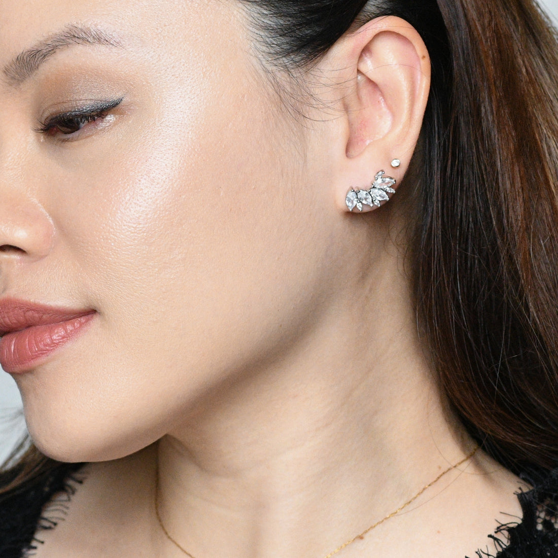 Eliana Studs | White Silver