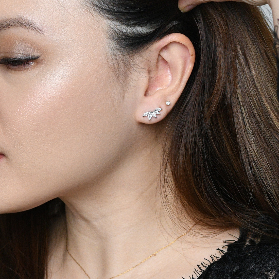 Inda Studs | Silver Clear