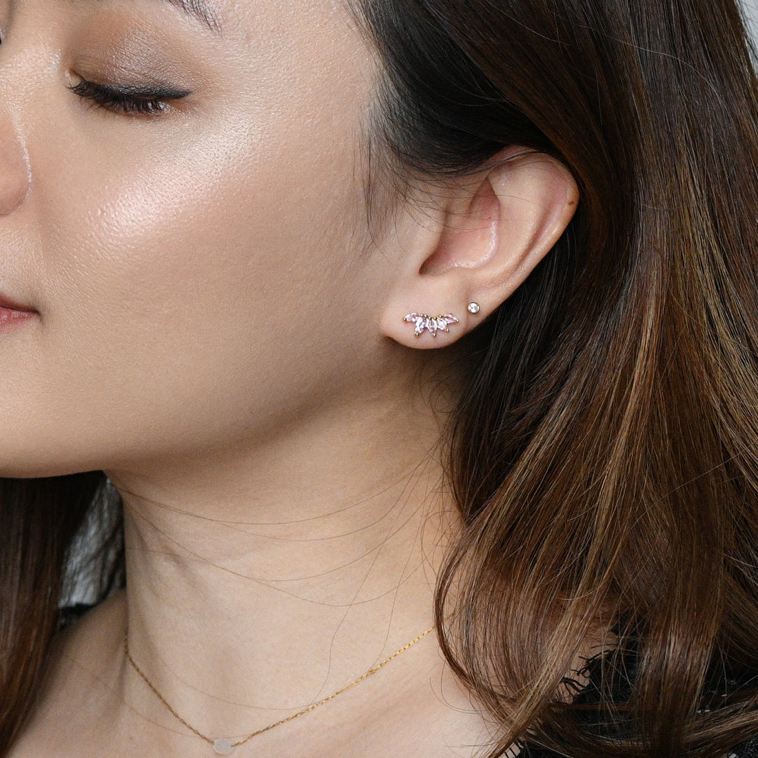 Inda Studs | Gold Pink