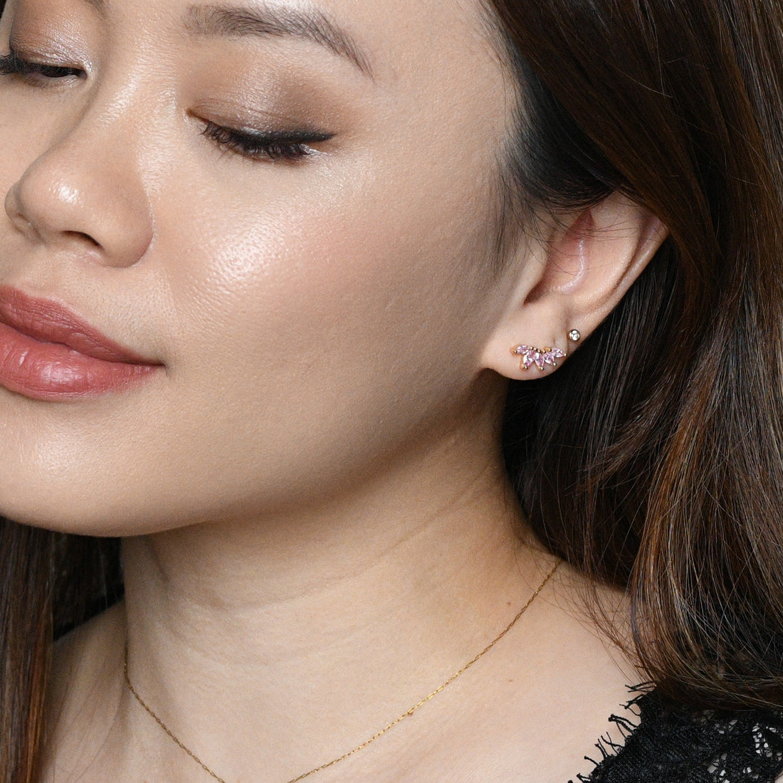 Inda Studs | Gold Pink