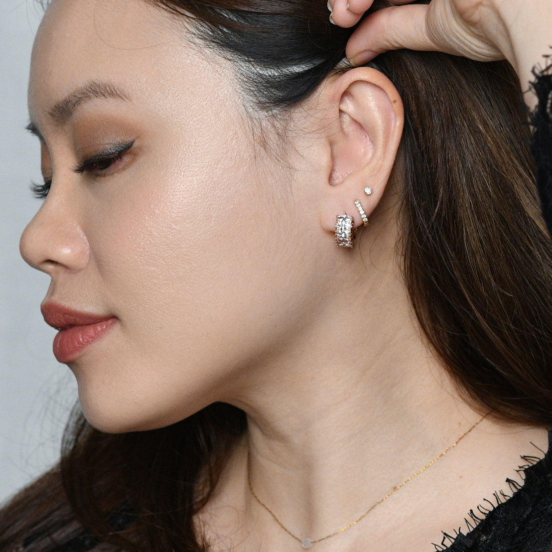 Jada Hoop | Clear Rose Gold