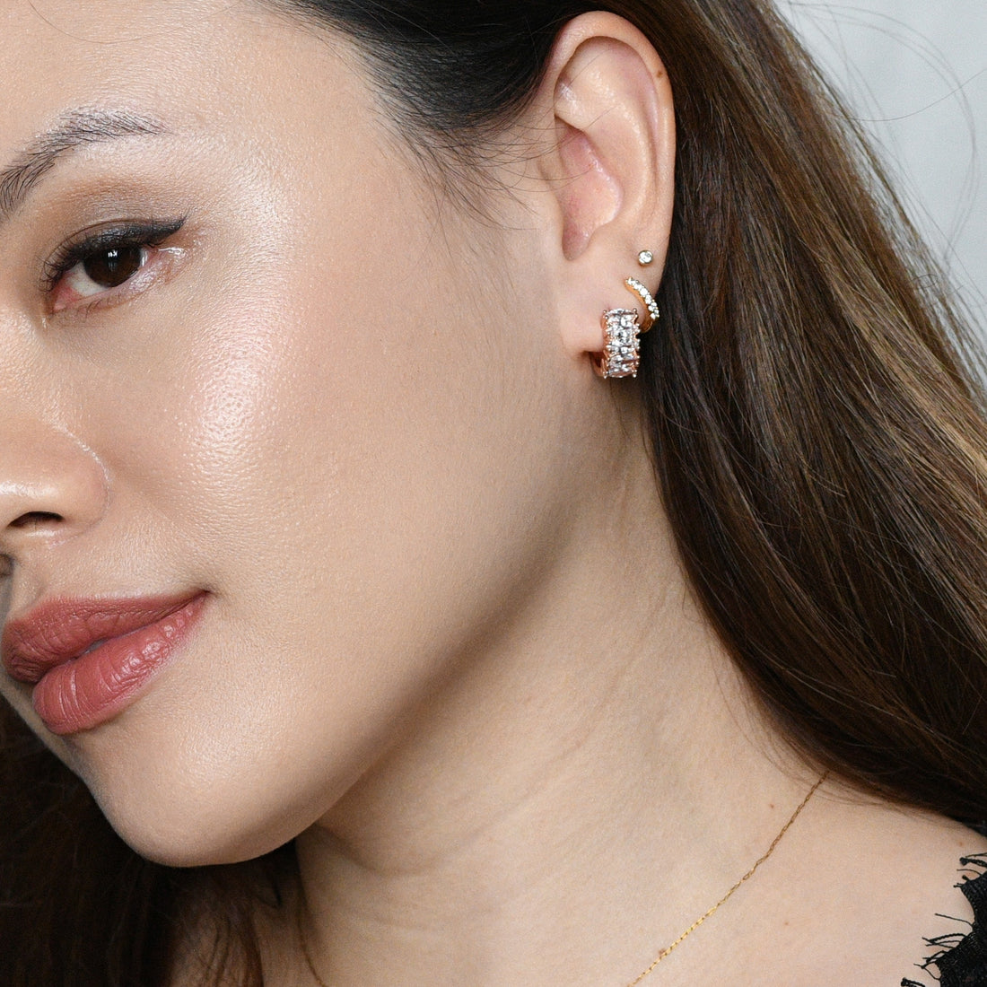 Jada Hoop | Clear Rose Gold