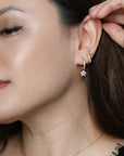 Aina 2-in-1 Hoops with Charms | Pink Gold