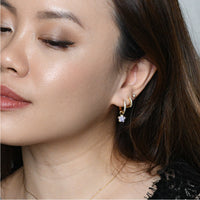 Aina 2-in-1 Hoops with Charms | Frost Gold