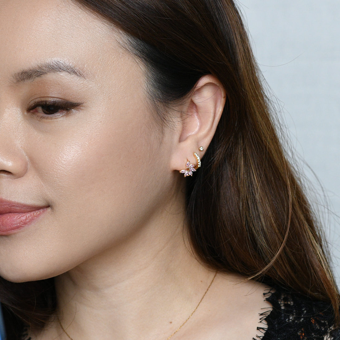 Jazlyn Petal Hoops | Blush Gold