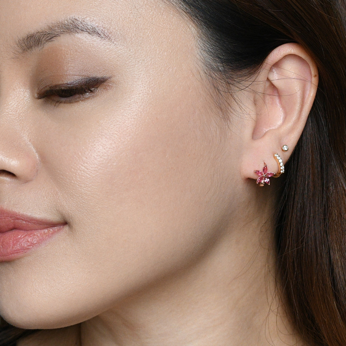 Melur Hoops | Ruby Rose Gold