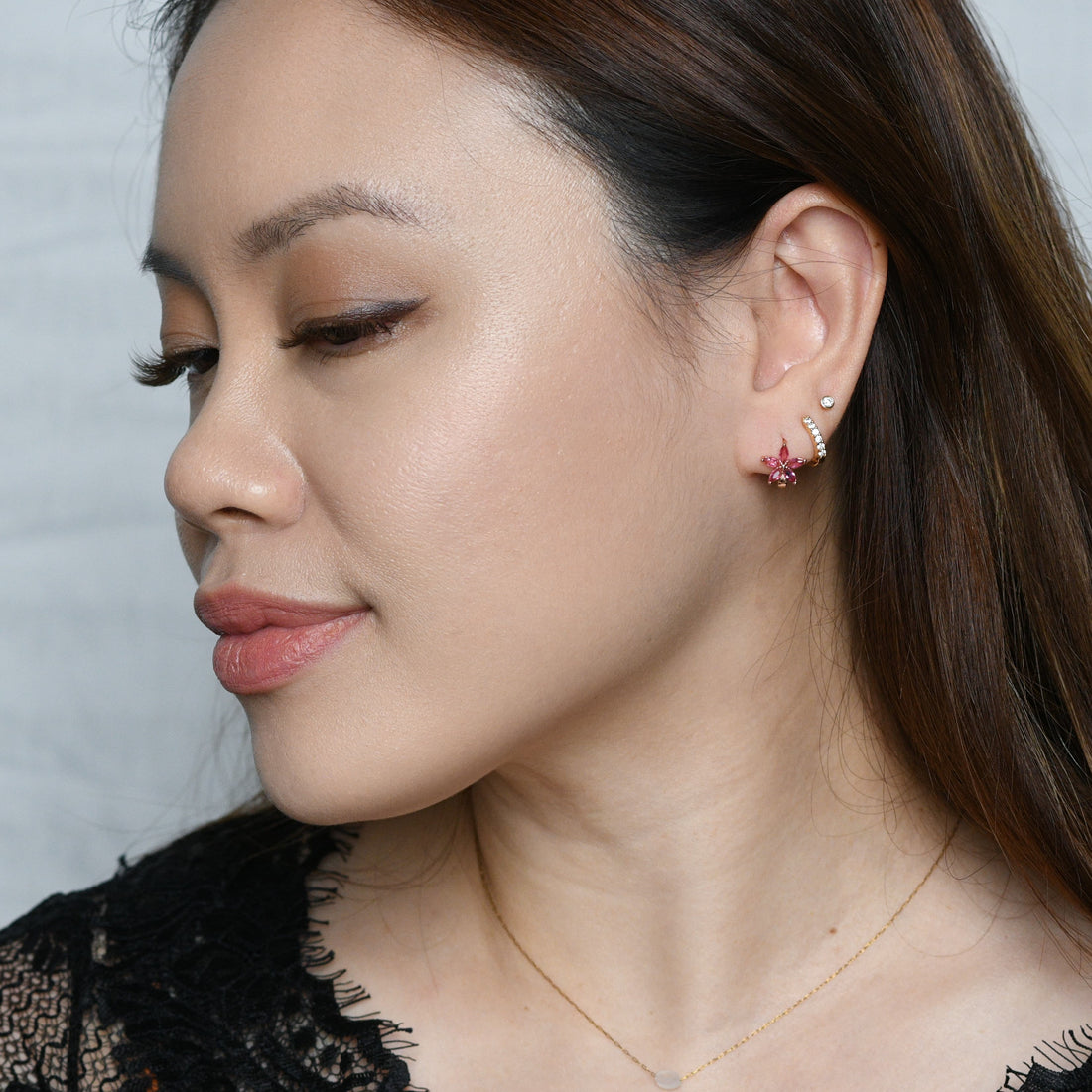 Melur Hoops | Ruby Rose Gold