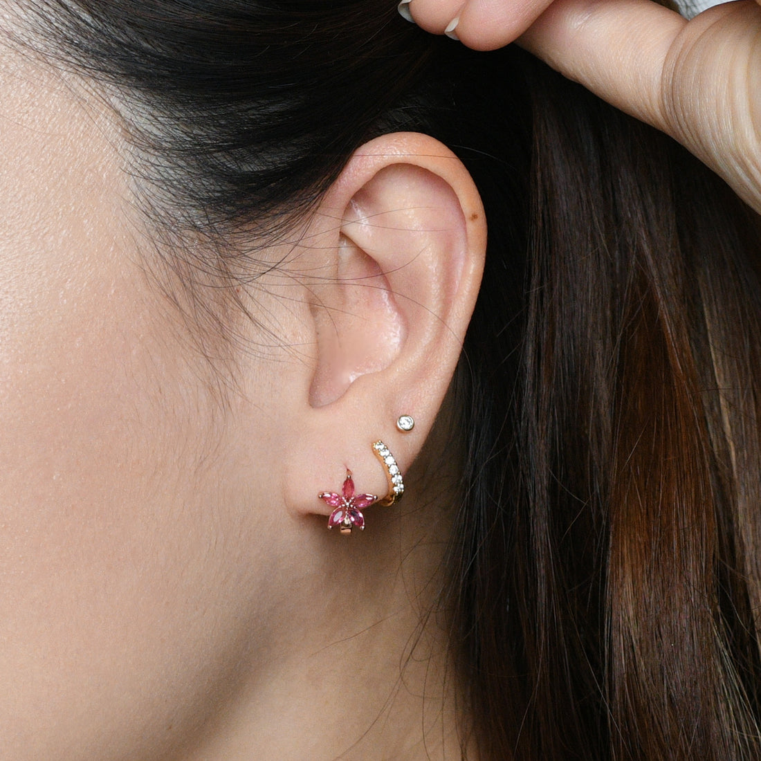 Melur Hoops | Ruby Rose Gold