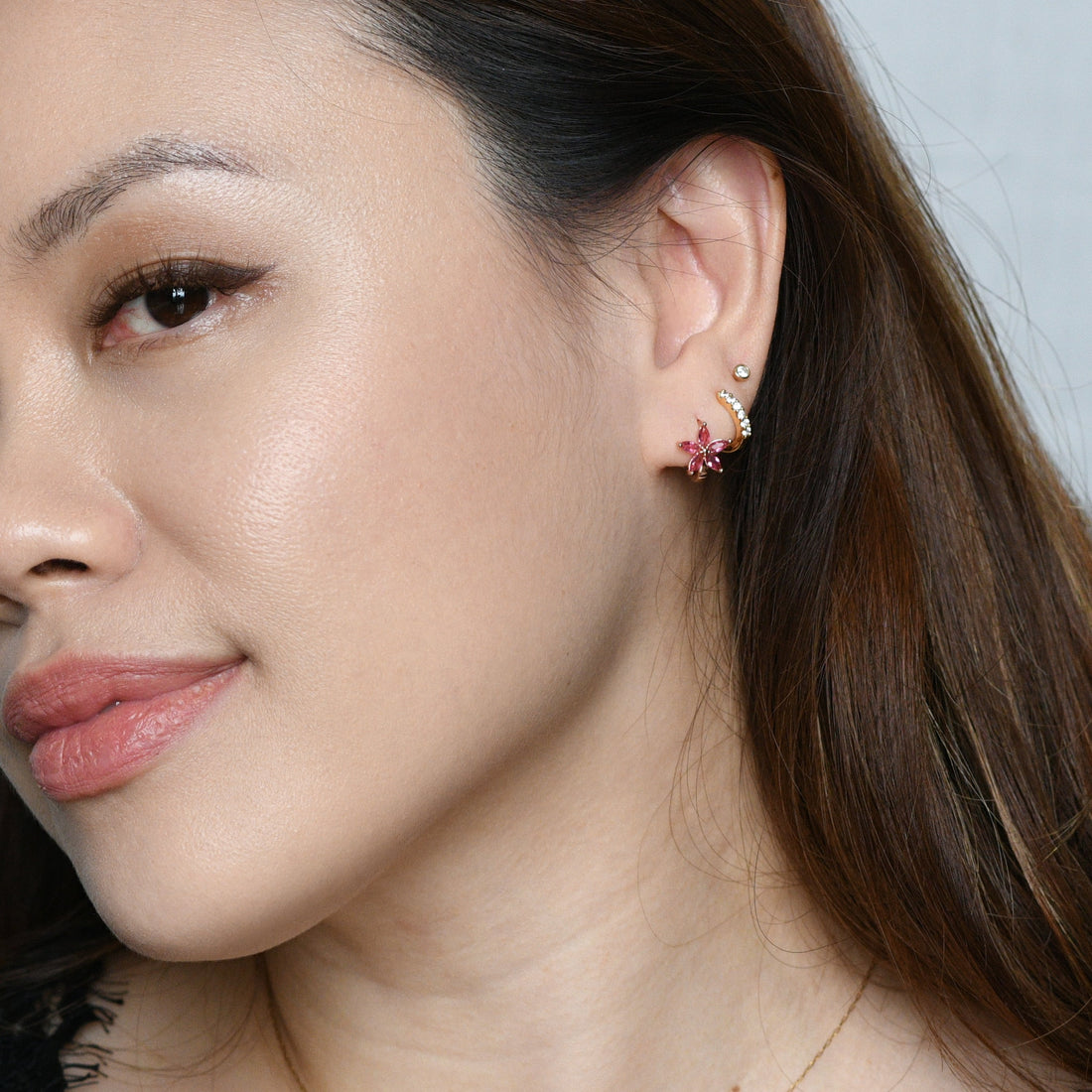 Melur Hoops | Ruby Rose Gold