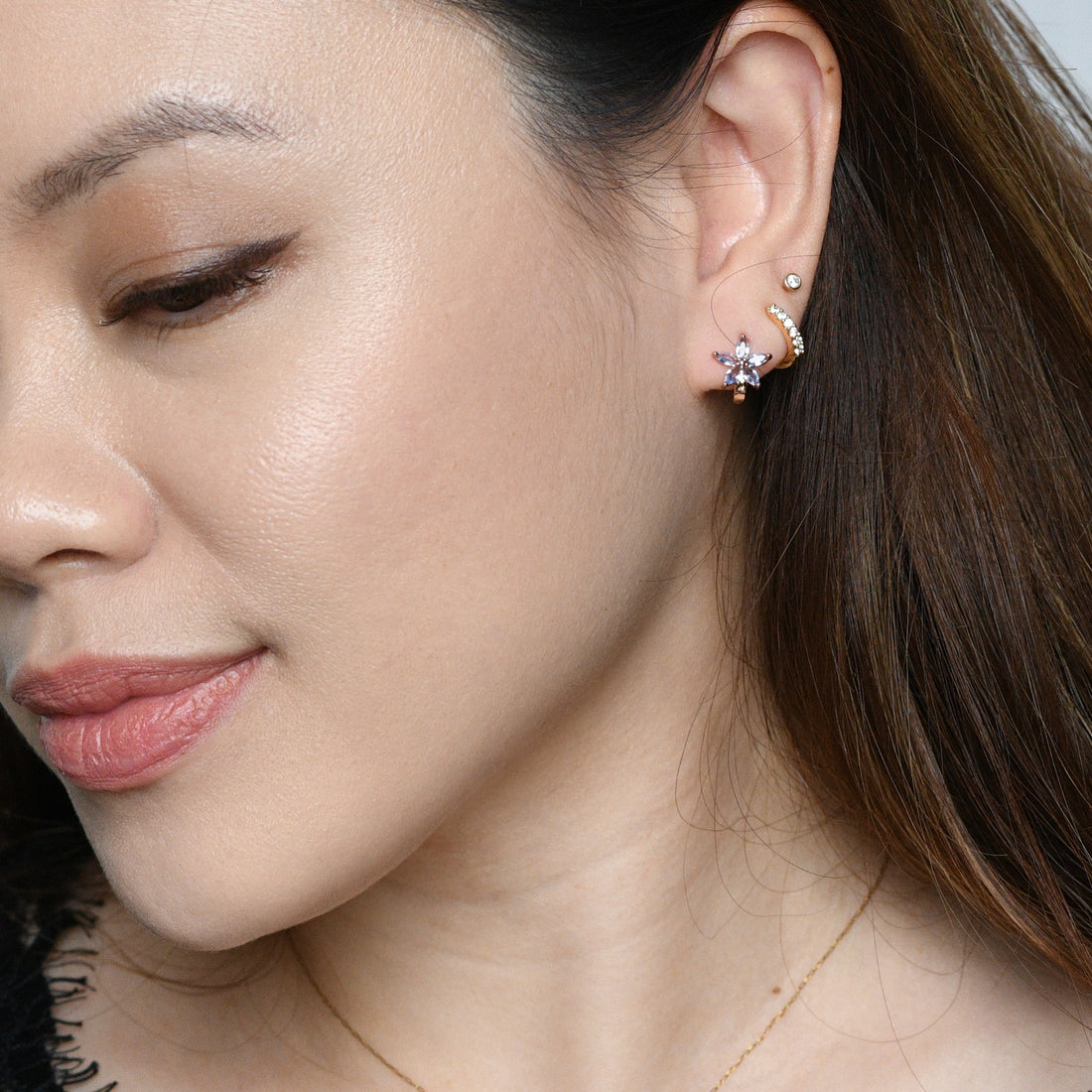 Melur Hoops | Frost Rose Gold