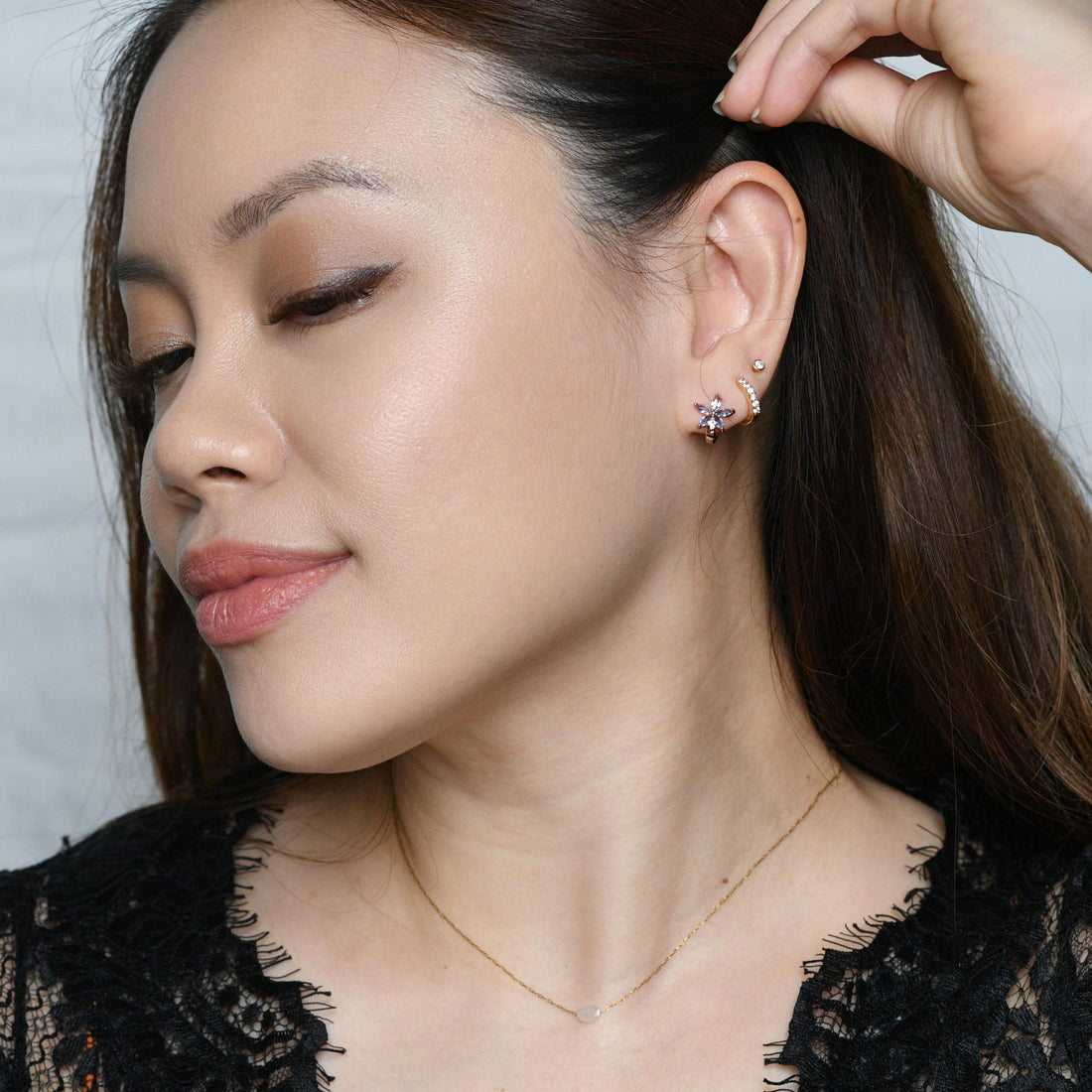 Melur Hoops | Frost Rose Gold