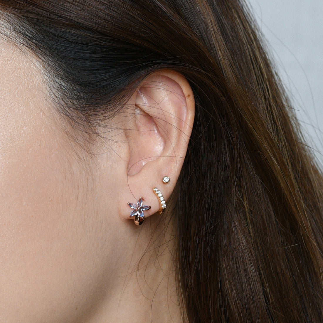 Melur Hoops | Frost Rose Gold