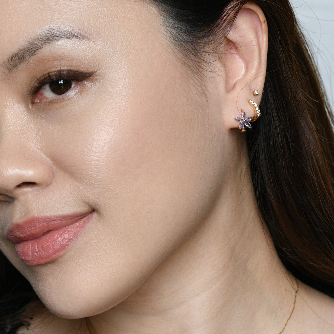 Melur Hoops | Frost Rose Gold