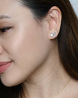 Azalea Studs | White Silver