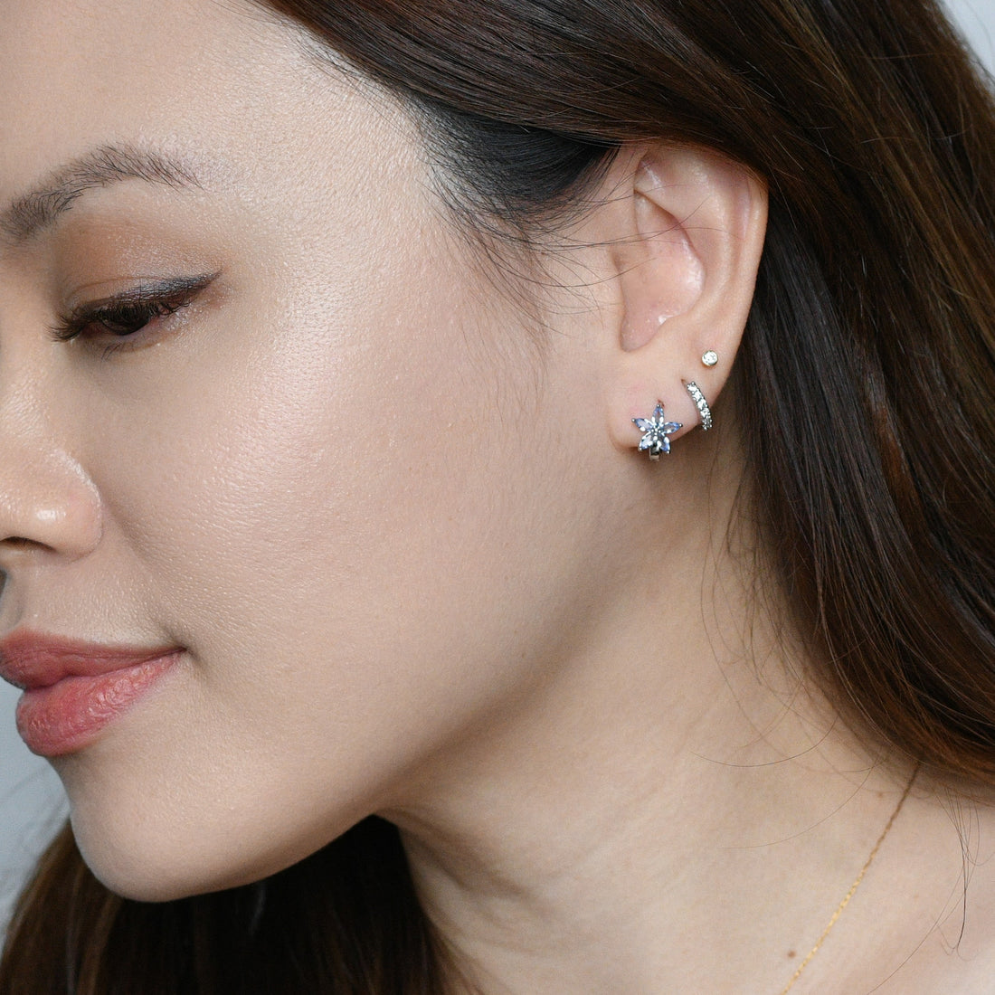 Melur Hoops | Frost Silver