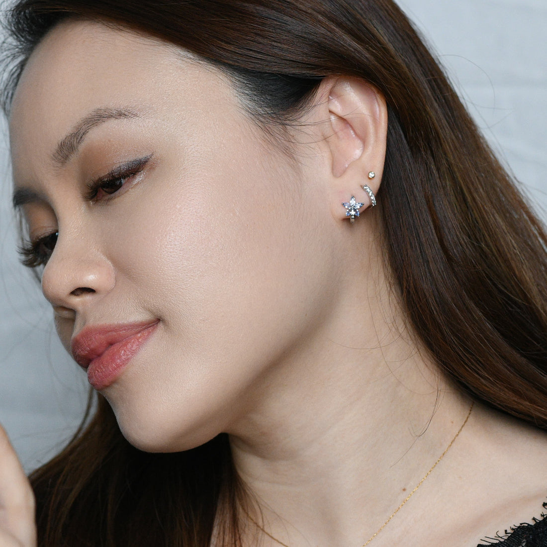 Melur Hoops | Frost Silver