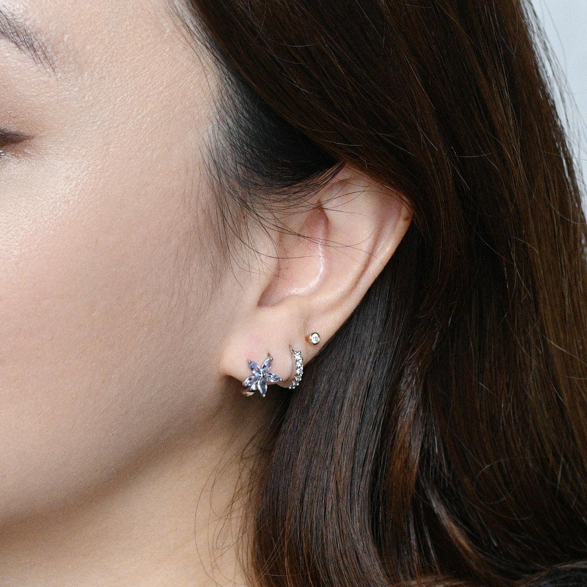 Melur Hoops | Frost Silver