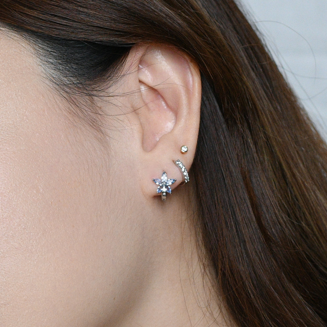 Melur Hoops | Frost Silver