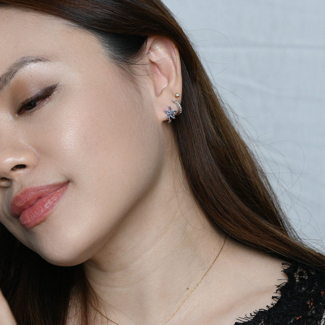 Melur Hoops | Frost Silver