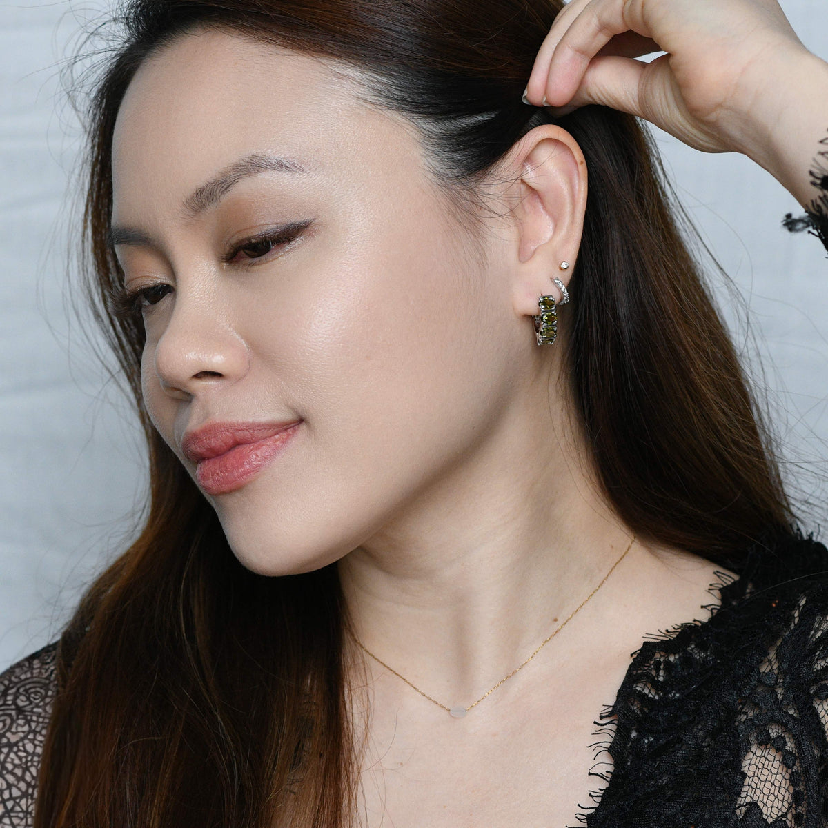 Nicole Hoops | Olive Silver