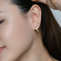 Yasmine Hoops | Clear Gold