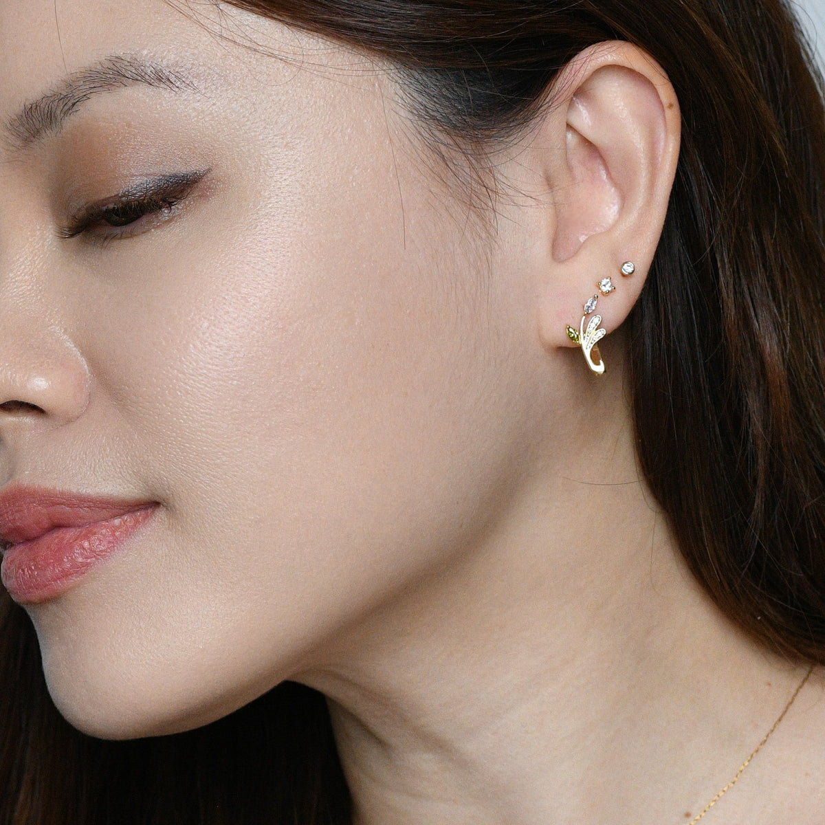 Yasmine Hoops | Lilac and Olive Gold