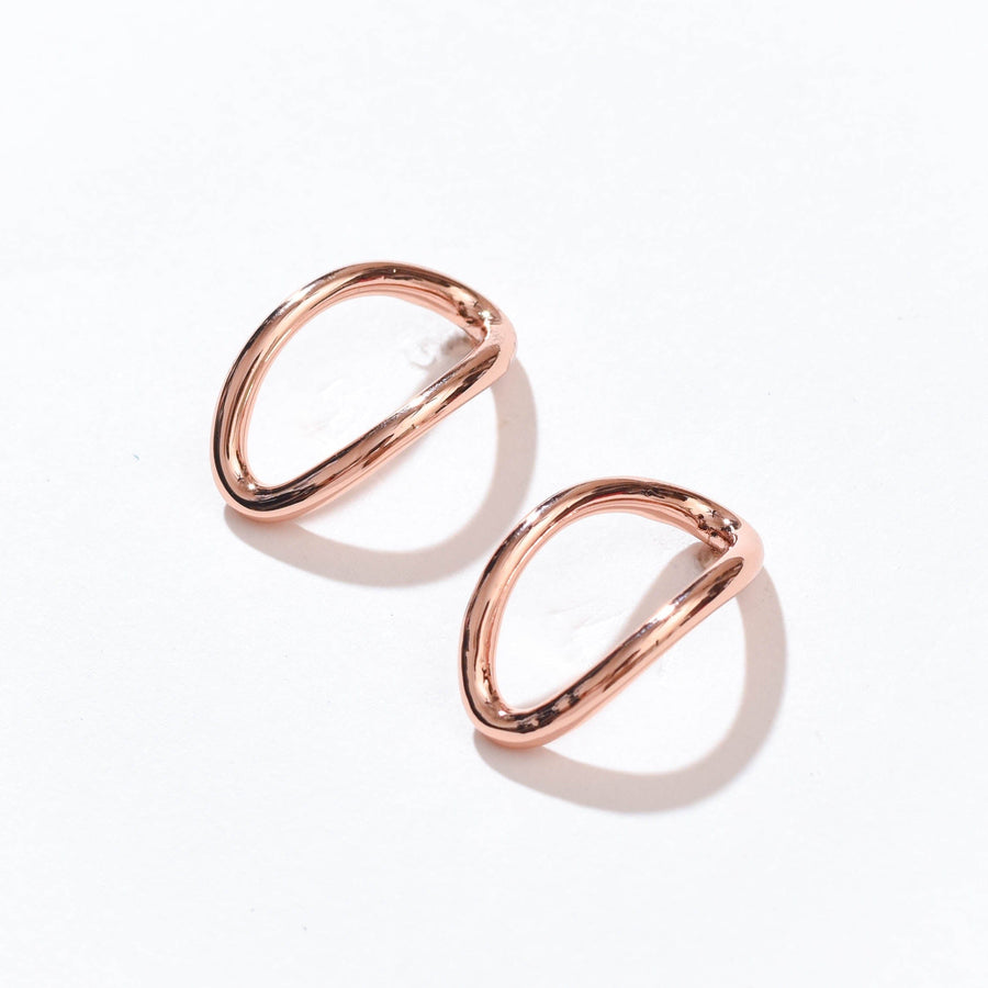 Aiko Hollow Studs | Rose Gold