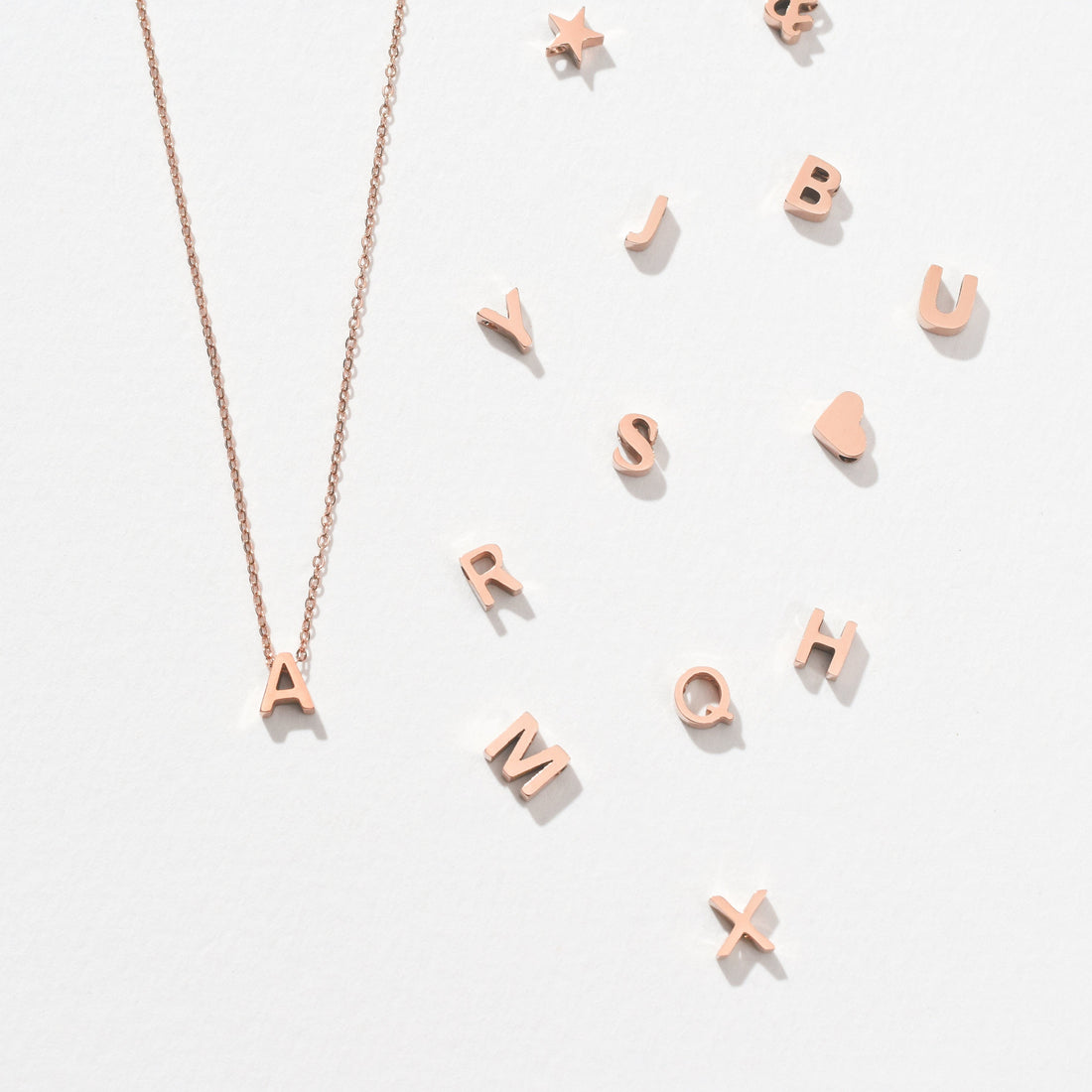 Rose gold l necklace store