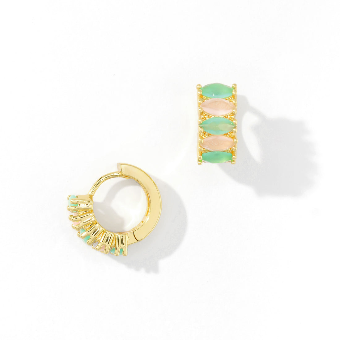 Jada Hoops | Mint & Rosewater Gold