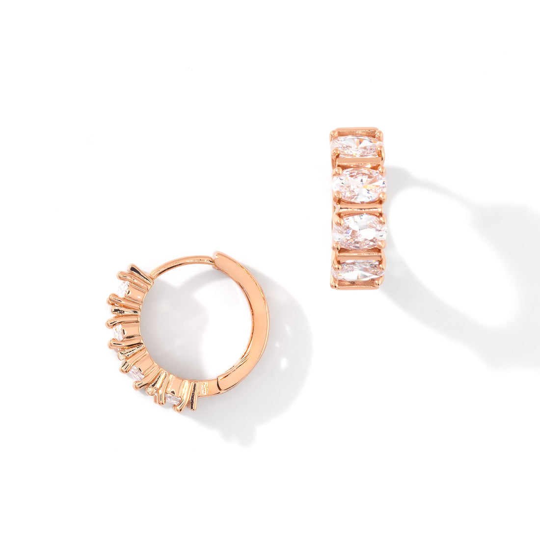 Nicole Hoops | Clear Rose Gold