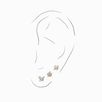 Meadow Flower Flatback Earring | Clear Gold