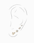 Sweet Orkid Flatback Earring | Clear Gold