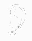 Fifi Butterfly Flatback Earring | Clear Silver