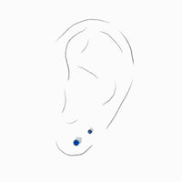 Carrey Round 3mm Flatback Earring |Sapphire Gold