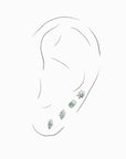 Charmaine Marquise Flatback Earring | Baby Blue Gold