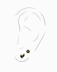 Meadow Flower Flatback Earring | Black Gold