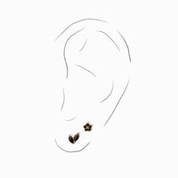 Mei Flower Bud Flatback Earring | Black Gold