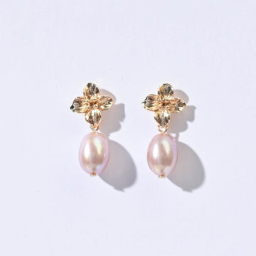 Maria Peach Pearl Dangles