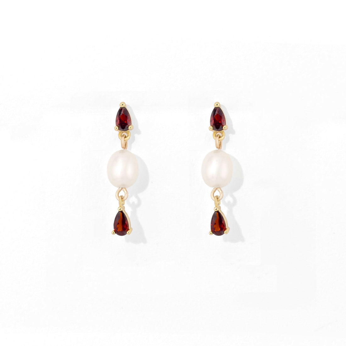 Red Ines Pearl Dangles
