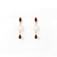 Red Ines Pearl Dangles