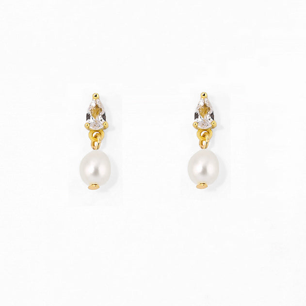 Mini Seraphina Pearl Dangles | Gold