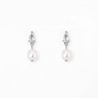Mini Seraphina Pearl Dangles | Silver