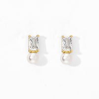 Calla Swarovski Pearl Studs | Gold