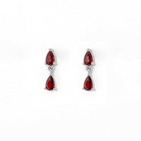 Red Sabine Dangles | Silver