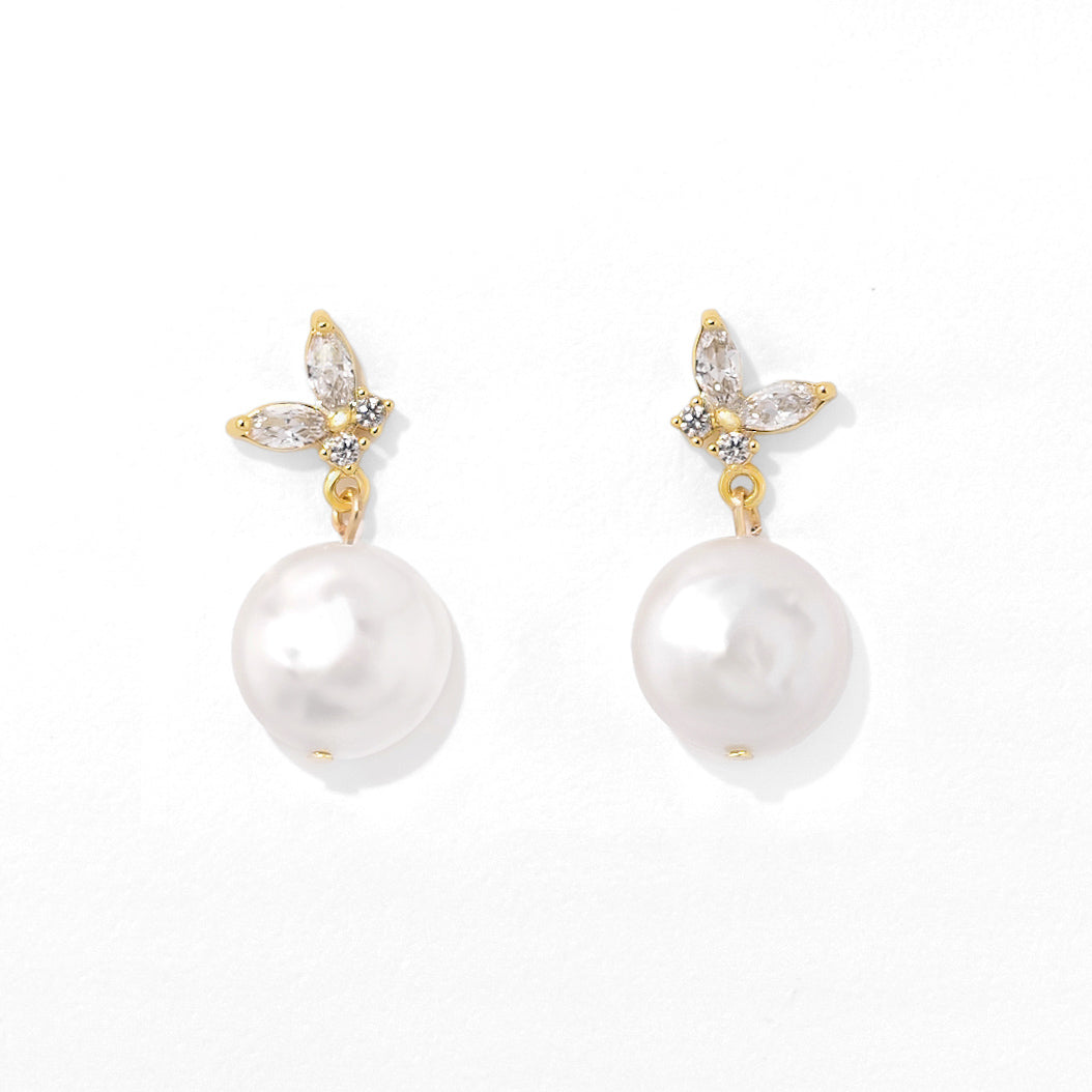 Florence Pearl Dangles | Gold