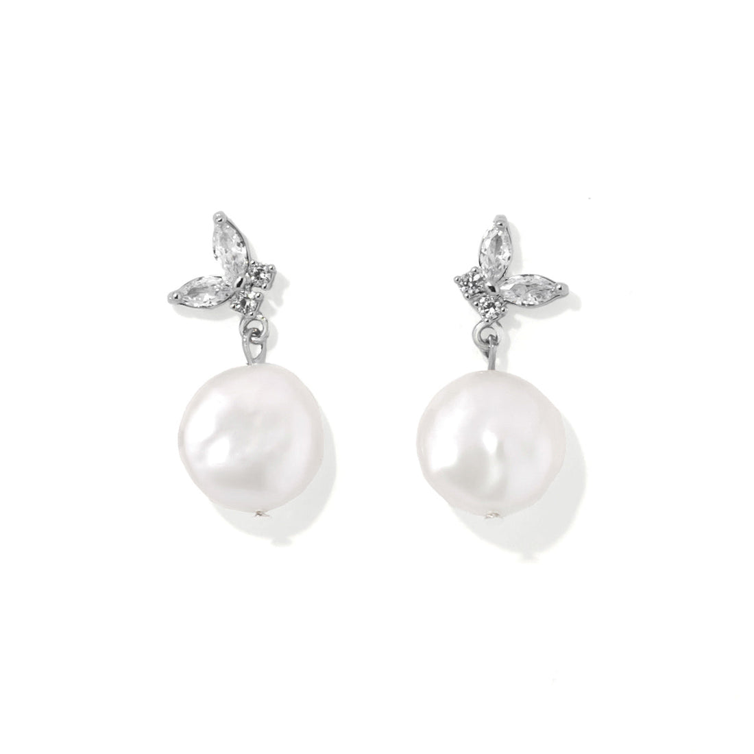 Florence Pearl Dangles | Silver