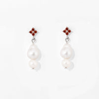Cheryl Pearl Dangles | Silver
