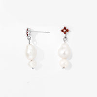 Cheryl Pearl Dangles | Silver