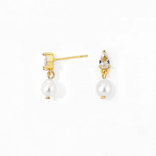 Mini Seraphina Pearl Dangles | Gold