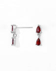 Red Sabine Dangles | Silver